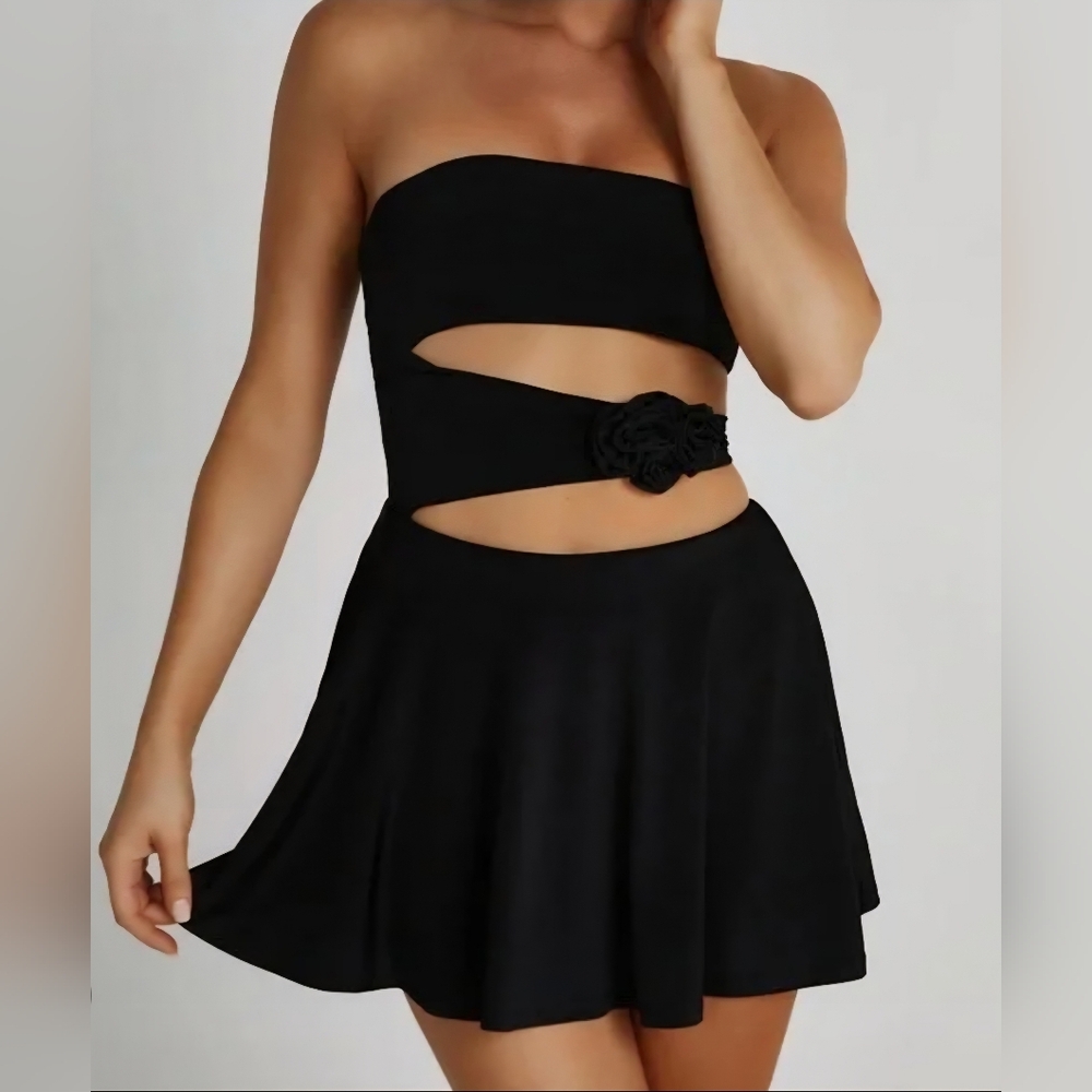 Meshki Montanna Strapless Rose Mini Dress